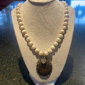 Upcycled authentic freshwater pearl necklace
